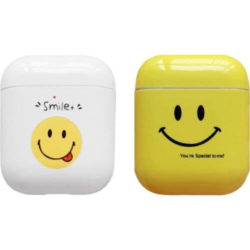 High Quality PC Case Anti-fall For Airpods1/2 Protective Cover Smiley expression pack Cute Pattern