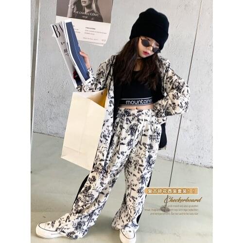 High-grade sunscreen suit girls' cool air-conditioned shirts in summer two-piece suit baby girl clothes girls outfits