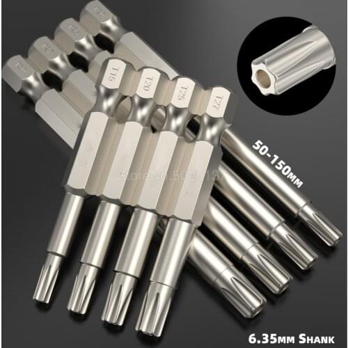 1Pcs 1/4 Shank Star Security Tamper Proof Magnetic Screwdriver Drill Bit Screw Driver Bits Hex Torx Flat Head 1/4" Hand Tools