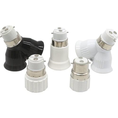 1Pcs B22 GU10 E14 E27 2E27 Lamp Base High Quality Fireproof ABS Material Socket B22 to E27 E14 GU10 2 E27 Lamp Holder Converter