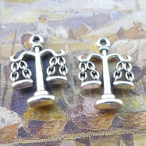 10 pieces/lot 20*15mm Balance Libra Charm Antique silver color Metal Pendant Key chain Bracelet Earring DIY handmade jewelry