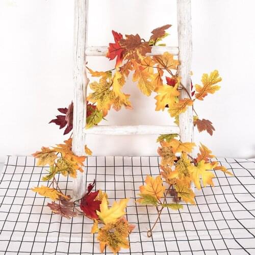 180 CM Artificial Plant Maple Leaf Rattan Autumn Decoration for Home Christmas Wedding Halloween Party Decoration DIY Room Decor