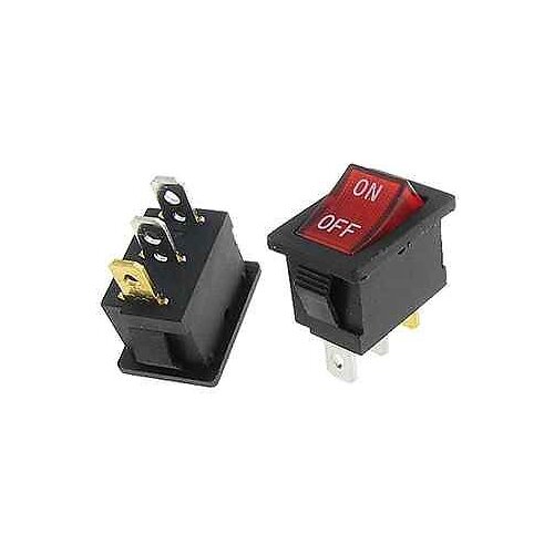 20 Pcs Red Lamp Neon Light SPST ON-OFF Rocker Switches AC 6A/250V 10A/125V