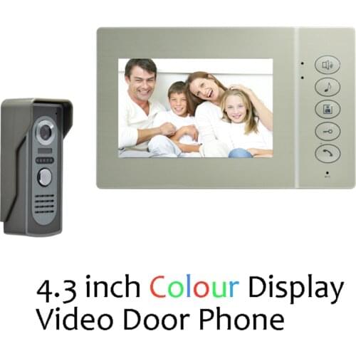 1 set) 4 Inch Display metal surface 1 to 1 Video talk-back home use Door phone access control Door bell intercom free shipping