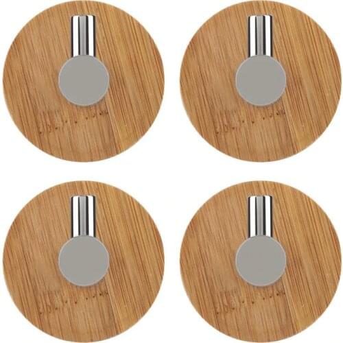 4PCS Bathroom Bedroom Kitchen Wall Hook Towel Hook Clothes Hook with Back Stickers