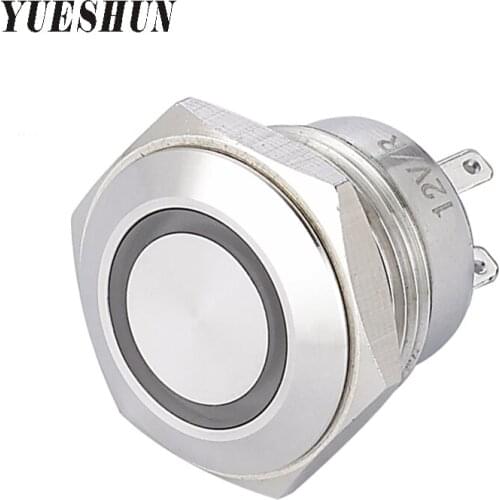 5 pieces/lot 16mm Push Button Switch 3V/6V12V/24V Electrical Equipment pushbutton Stainless Steel Switch LED Power Switch Light
