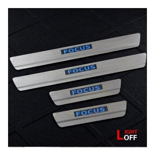 Car styling for Focus 2 MK2 Focus 3 MK3 2005-2011 accessories illuminated door sills scuff plates guards led welcome petal