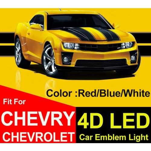 Car Logo Emlem 4D LED Light Trunk Rear Covers Boot Badge 17*5.5CM for Chevry CRUZE Malibu EPICA CAPTIVA AVEO LOVR Red/Blue/White