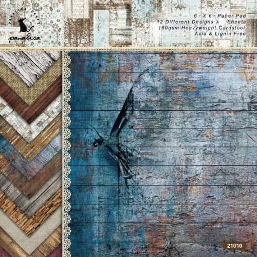 KLJUYP 12 Sheets Background Patterned Paper Pad DIY Scrapbooking Paper Pack Handmade Paper Craft Background Pad