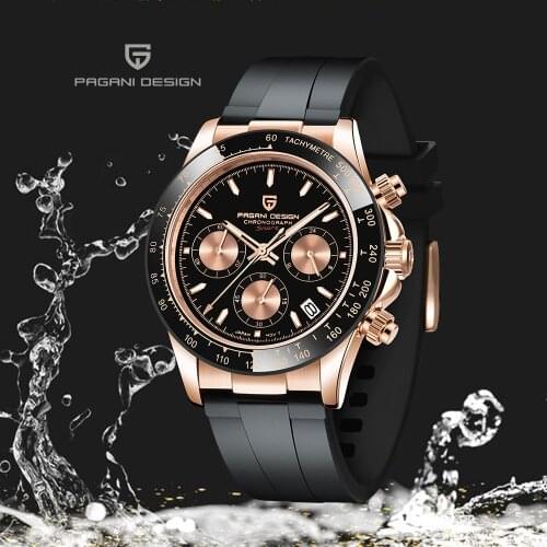 Pagani Design New Mens Quartz Hand Watch Luxury Sapphire Waterproof Exercise Watch Rubber Table With Timel Code Male Relogio