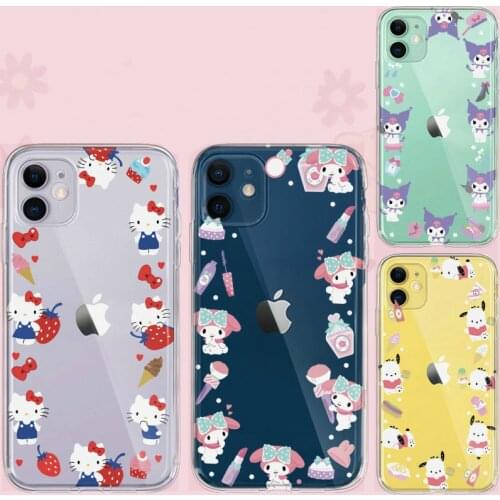 Y2k Aesthetic Phone Case For Iphone 11 12 Pro Max 7 8 Plus XR XS Max Mini 6 6S SE Cover Hello Kuromi Kitty Cinnamoroll My Melody