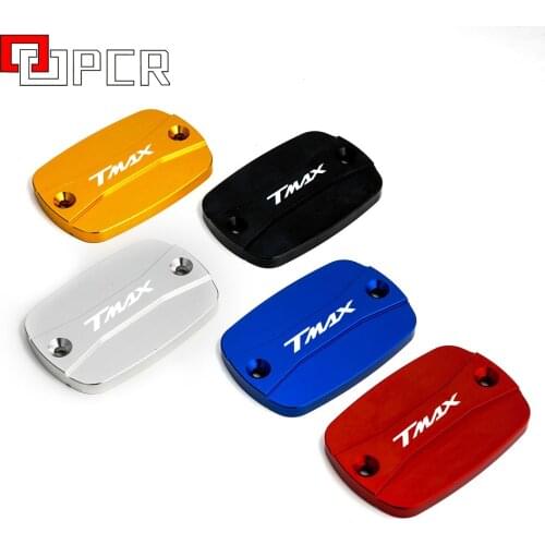 CNC Red Brake brake fluid reservoir Caps Tank Cover With logo For YAMAHA TMAX 530 2012-2019 2018 T-MAX 500 08-11 560 2020-2021