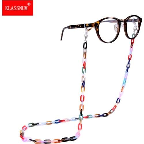1PCs Colorful Acrylic Sunglasses Chain Chic Womens Anti Slip Reading Glasses Cord Holder Eyewears Neck Strap Lanyard 72cm New