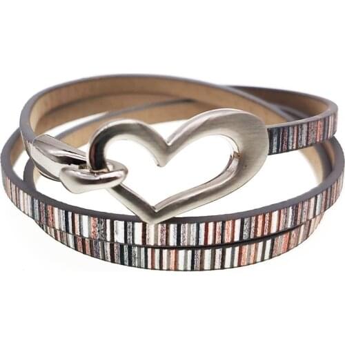 TOTABC Fashion Leather Bracelet Love Simple Hook Bracelets For Women 2020 Creative Charm Bracelet Female Jewelry