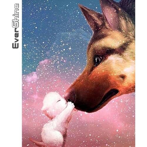 Evershine Diamond Mosaic Animal Cross Stitch 5D Diamond Painting Dog Full Square Round Drill Embroidery Sale Rhinestones Art