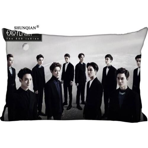 Hot Nice EXO Korea Combination Pillowcase Zipper Wedding Custom Pillow Case For Bedroom Pillow Cover(two sides)40X60cm,50X75cm