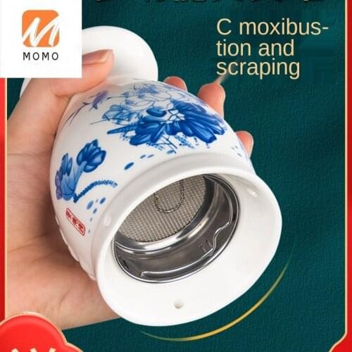 Ceramic Scraping Cup Moxibustion Moxibustion Box Carry-on Acupuncture Household Fumigation Device Beauty Salon Anti-Scald Tools