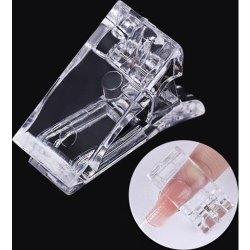 Nail Extension Glue Fixed Clip Fibernail Tips Holder UV Gel Builder Shaping Nail Art Tool