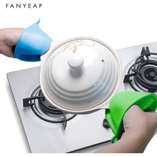 Kitchen household microwave oven baking oven special anti-scalding silicone gloves for baking thickening heat insulation and hig