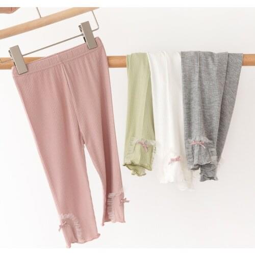 Girls Leggings Skinny Mesh Trousers Kids Slim Stretch Pants Modal Summer Childrens Clothing 2-9years