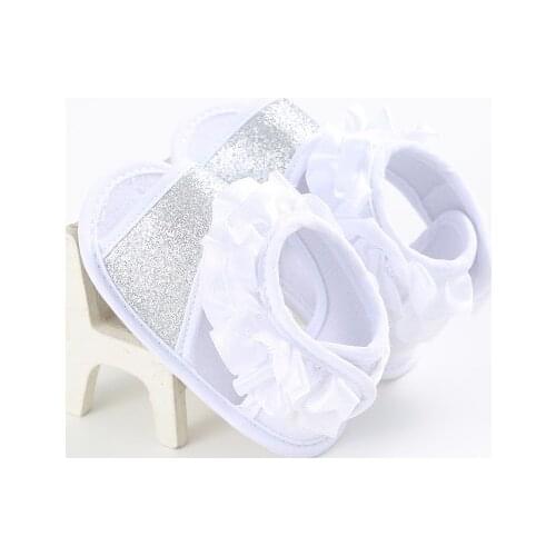 Summer cotton childrens baby girls spell sequined lace fashion toddler shoes