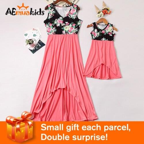 2021 New Family Look Mother Daughter Dresses Striped Matching Clothes Mom Mum Mama and Baby Girls Vest Dress Family Outfits