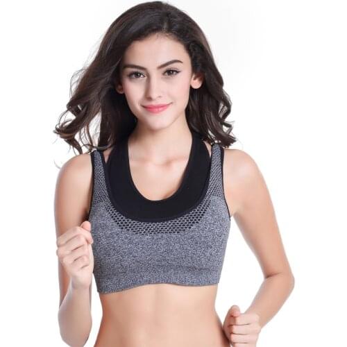 New Women Fitness Yoga sport bra Workout Tank Top Seamless Racerback Padded Sports Bra
