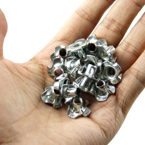 M4YC Durable Stainless Steel 4 Prong T-Nuts for Loudspeaker Board Wooden Furniture Climbing Holds Leveling Feet Water Proof