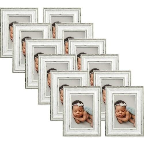 Picture Frame Rustic Gray Wood Pattern Art Photo Frames Table Display Certificate Frame For Mural Picture Poster Frame 4x6