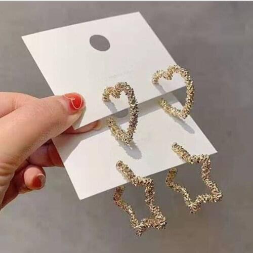 S925 Needle Stud Earrings For Women Metal Five Star Love Earrings Girlfriend Gift Jewelry Wholesale