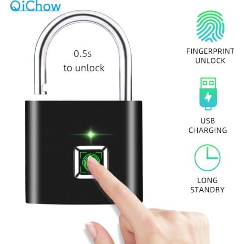 Door Padlocks Smart Lock Keyless USB Rechargeable Door Lock Fingerprint Smart Padlock Quick Unlock Zinc alloy Metal App Lock