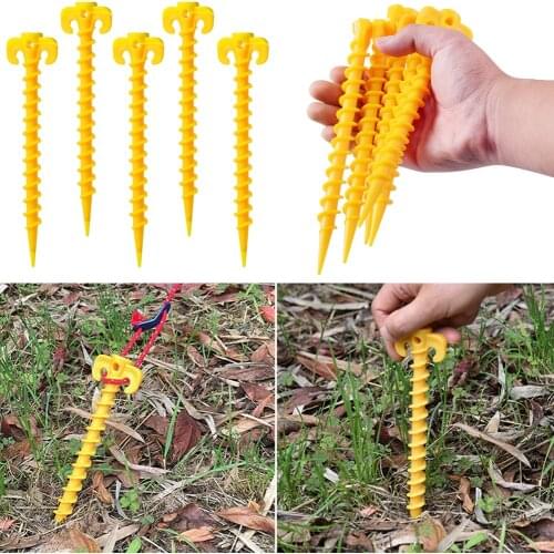 10Pcs Tent Screw Ground Nails for Camping tent installation Spiral Pegs Stakes Nails Pins for Camping Awning Tents Accessory