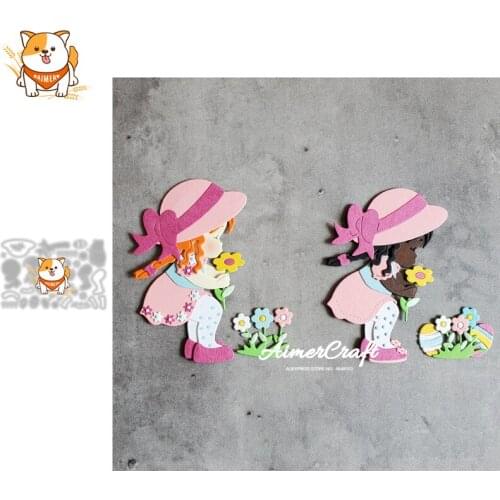 Picking flowers Easter Metal Cutting Dies Mold Scrapbooking Stencil DIY Embossing Craft Die Cuts Card Making New Dies For 2020