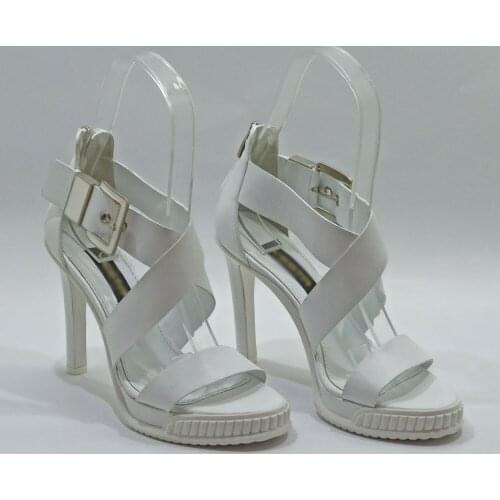 Women Ankle Strap White Black % 100 High Quality Genuine Leather Comfortable High Heels Stylish Simple Female Shoes