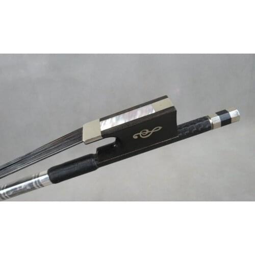 1pcs Strong professional black Carbon fiber 4/4 violin bow,black hair #5737