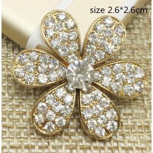 20PCS/LOT 26MM Round Metal Rhinestone Patch Button Wedding Embellishment Hair Flower Center Scrapbooking DIY Accessories MYQB013