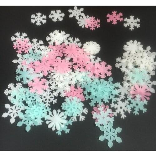 3D Luminous Snowflake Electrostatic Sticker Window Kids Room Christmas Wall Stickers Home Decal Decoration New Year Christmas