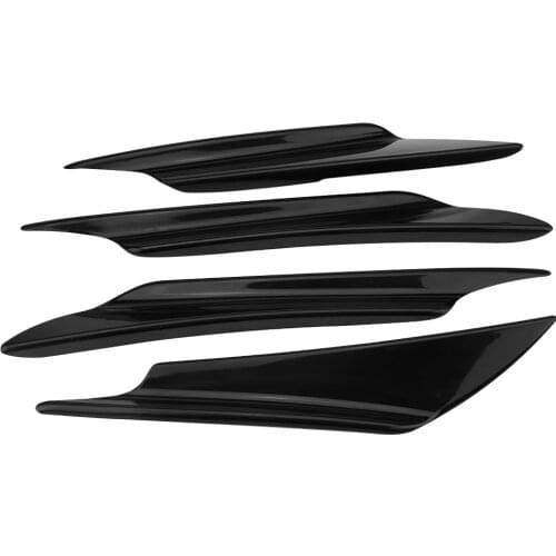 4pcs Black Carbon Fiber Car Spoiler Canards Car left and right Front Bumper Splitter Universal Fins Body Spoiler Canards