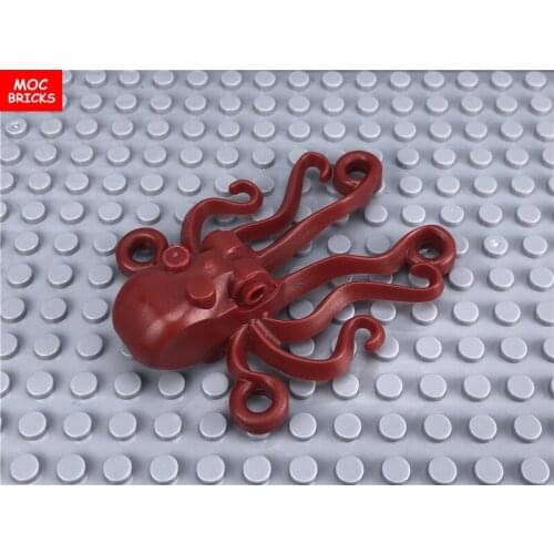5pcs/lot MOC Bricks DIY Animal water Dark Red Octopus fit with 6086 Educational Building blocks Action figure Toys kids gifts