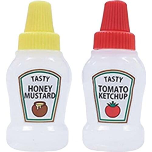 50% Hot Sale 2Pcs Sauce Containers Food Grade Cartoon Shape Plastic Small Salad Dressing Container Supplies for Kitchen Tools