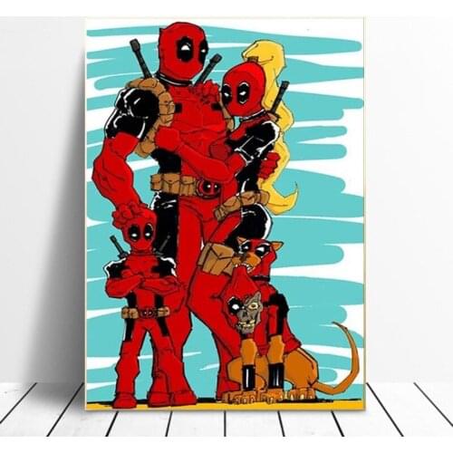 5D DIY Diamond Painting Marvel Avenges Superhero Funny Creativity Deadpool Family Posters Wall Art Picture Home Decoration Gift