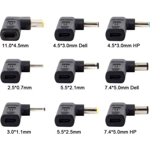 1pcs PD Quick Charger Type-C To 2.5x0.7/3.0x1.1/5.5x2.5/4.5x3.0/5.0x3.0/6.5x4.4 DC Connector For ASUS Notebook Laptop adapter