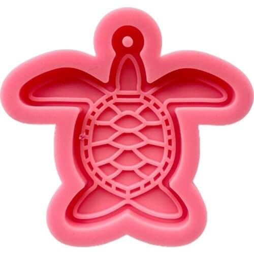 Shiny Glossy Diy Tortoise Keychain Silicone Epoxy Resin Mold DIY Keychain Pendant Jewelry for Valentine Gift Craft