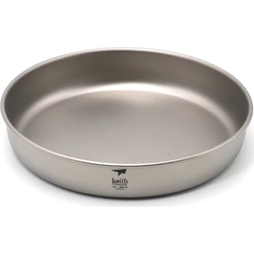 Keith 1L Large Titanium Dish Saucer Outdoor Tableware Camping Plates Cutlery Steaming Dishes For Hiking BBQ Travel