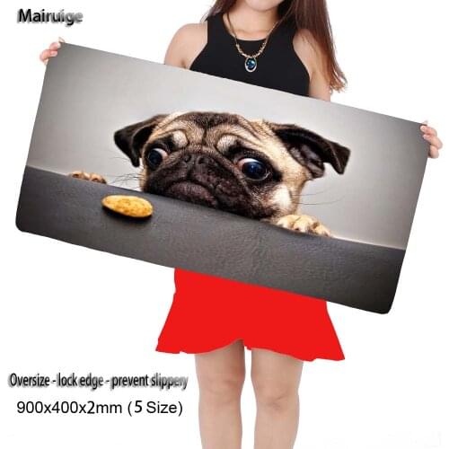 Mairuige Shop Funny Animals Pug Large Mouse Pad 900x300mm Pad Notbook Computer Mousepad Best Mats for Cs Go DOTA2 Gamer Gift