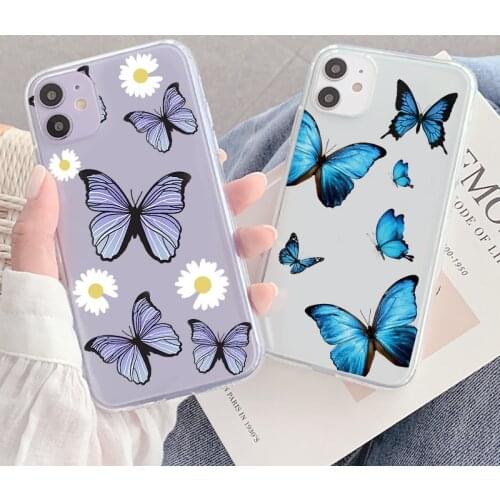 TPU For Samsung Galaxy A52 A51 A32 A70 A22 Quantum 2 S21 S20 FE S10e S10 Plus Ultra Lite A72 A50 A30S A71 Fashion Butterfly Case