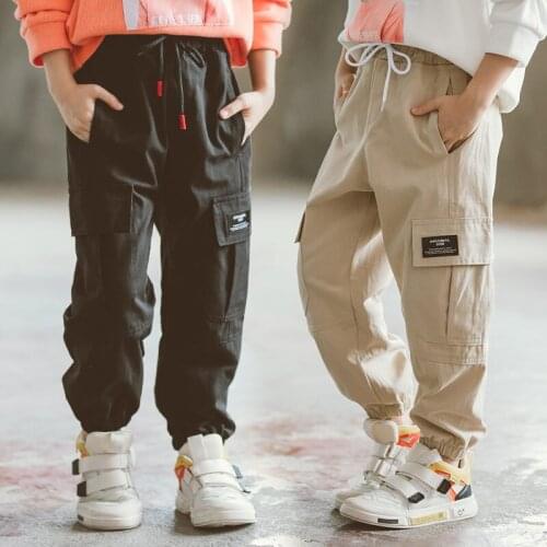 Children Cargo Pants for Boys Pants 2021 Spring Children Boy Trousers Fashion Cotton Kid Pants Boy Teen Sports Pants With Pocket