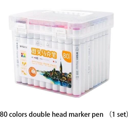 Double Head Marker Pen Painting Pen 80 Colors Sketch Multicolor Comics Student School Art Supplies Drawing Set Alcohol Ink