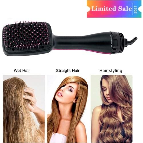 Hot Air Comb Ionic Hair Dryer Portable Lightweight Blow Dryer Fast Drying Negative Ion Hairdryer Blowdryer Hot-Air Hair Styler