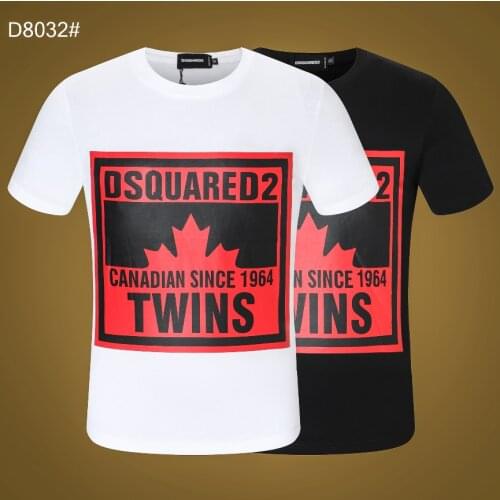 Hip-hop short-sleeved T-shirt mens and womens summer letter printing, trend Dsquared2 christmas vacation D8032